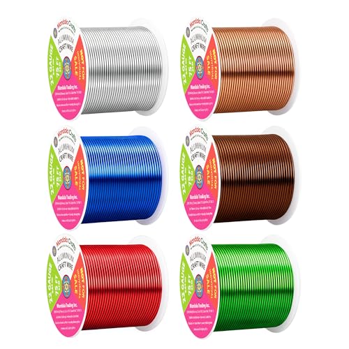 Image of Mandala Crafts 22 GA Green Brown Red Assorted Anodized Aluminum Craft Wire | 450 FT, Colored, Flexible, Bendable for Bonsai Armature Sculpting Wire Wrapping Jewelry Making, Weather & Tarnish Resistant