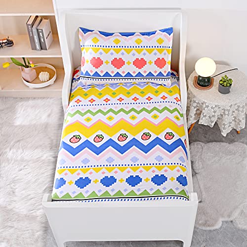 Hecnoey Kids Bed Fitted Sheets And Pillowcases Set,Ice-Cream Printed Mattress Sheets Cover (Multicolor, Twin) #TOP30