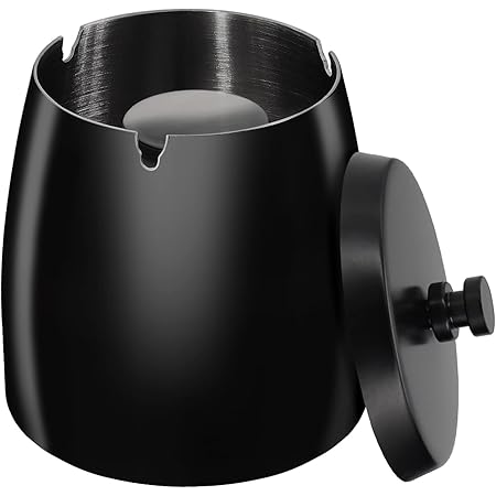 Edelstahl Aschenbecher Mit Klappdeckel - Windascher 11,8cm Für Garten & Balkon