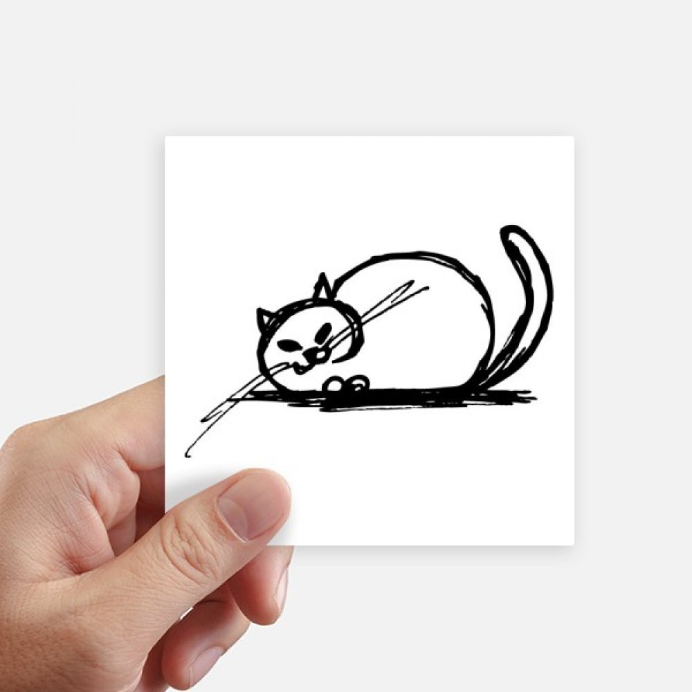 Autocollants chat fou carré 10cm DIYthinker par 8 pour déco mur et ordi