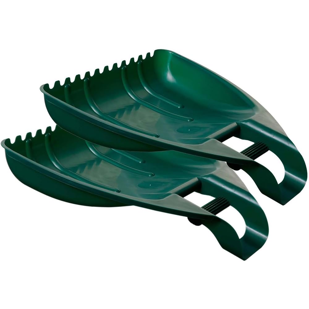 Set of 2 Leaf Grabbers with Handles Heavy Duty & Lightweight Leaf Picker Uppers & Leaf Collector - Easy Pick-Up Tools for Outdoor Gardening, Leaf Rack & Grass Pick Up Tool, Leaf Grabber Set - ANGIX