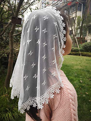 Lace Church Veil Flower Girls Headcovering First Communion Veils for Girls2