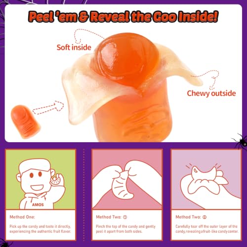 AMOS Halloween Peelerz Body Parts Gummies Candy - Approx 48 Pieces,Party Treats & Trick or Treat Favors for Kids, Fun Snacks for Adults, Individually Wrapped Pieces - image 6