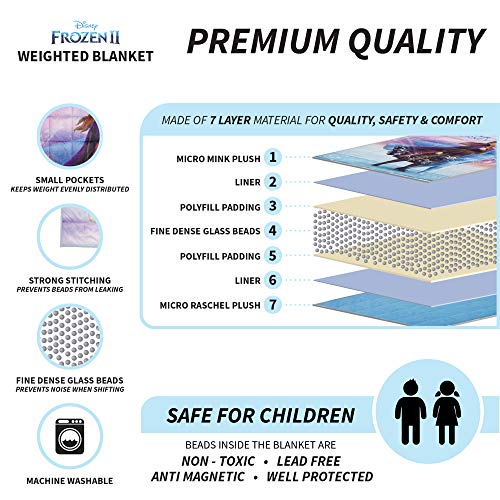Franco Kids Bedding Super Soft Plush Weighted Blanket, 36 In X 48 In 4.5 Lb, Disney Frozen 2 #TOP5