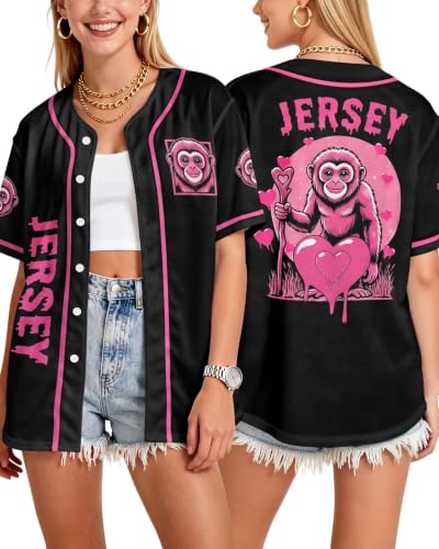 Image of 99TIMORO Graphic Baseball Jersey Shirts for Men and Women | Street Wear Funny Button Down Shirt Short Sleeve Lightweight Breathable Casual Wear Sports Events Summer Gifts Relaxed Fit
