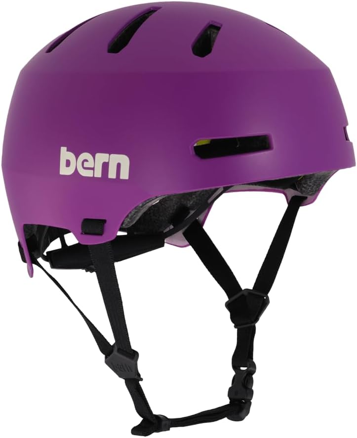 Bern Macon 2.0 MIPS Adult Multisport Helmet with Rotational Impact Safety?Adjustable?Adapts to All Seasons?Fully Certified Large Satin Purple