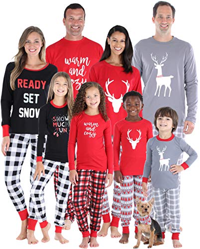 SleepytimePJs Christmas Family Matching Mix and Match Red Holiday Pajama PJ Sets, Plaid, Doll Gown