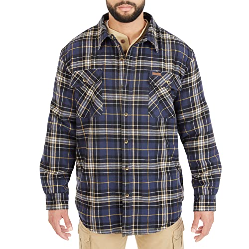 Image of Smith's Workwear Men's Sherpa-lined Cotton Flannel Shirt Jacket