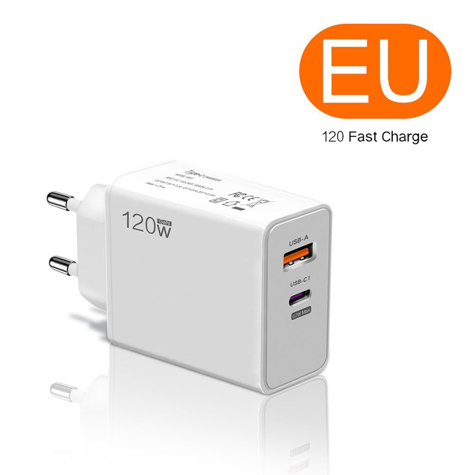 Caricatore per telefono Ricarica Rapida - Alimentatore da Parete 120W | Adattatore Compact Cube Accessori Telefono per Casa Ufficio Dormitorio