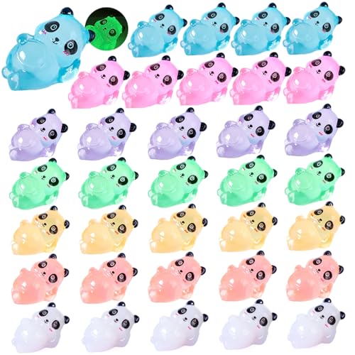 Figurines de panda en résine phosphorescentes pour loisirs créatifs