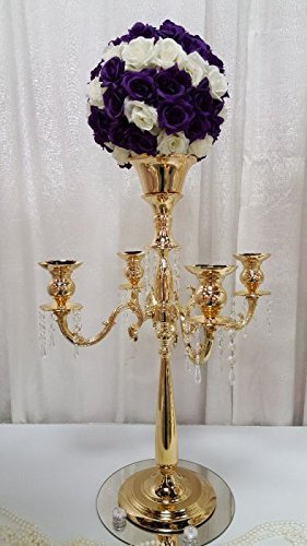 UiEvents.com 30 inches Gold Candelabra for Wedding Centerpieces