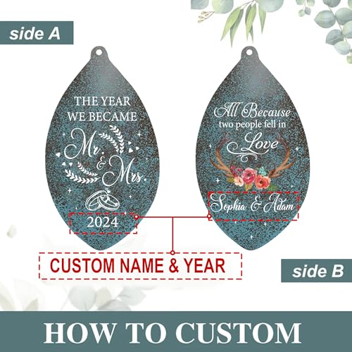 Image of ASTARIN Wedding Gifts Wind Chime, Personalized Names & Date Wind Chimes Gifts for Couple 2026, Wedding Gift for Newlywed Bride Groom Husband Wife, Valentine's Day Anniversary
