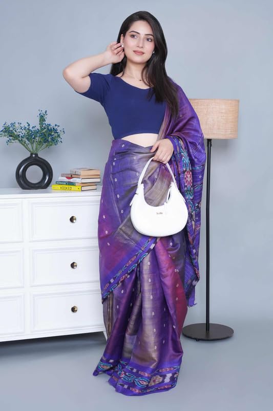 Image of Mlada V-Neck Stretchable Saree Blouse Top for Women | Slim Fit Short Sleeves Solid Cotton Blouses | Readymade Saree Blouses for Women Festive & Ethnic | Blouse Crop Top