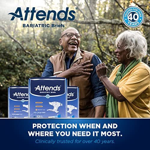 Attends Bariatric Briefs With Tabs For Adult Incontinence Care With Confidencecuff Protection, Ultimate Absorbency, Xxx-Large, 8-Count (X4) #TOP5