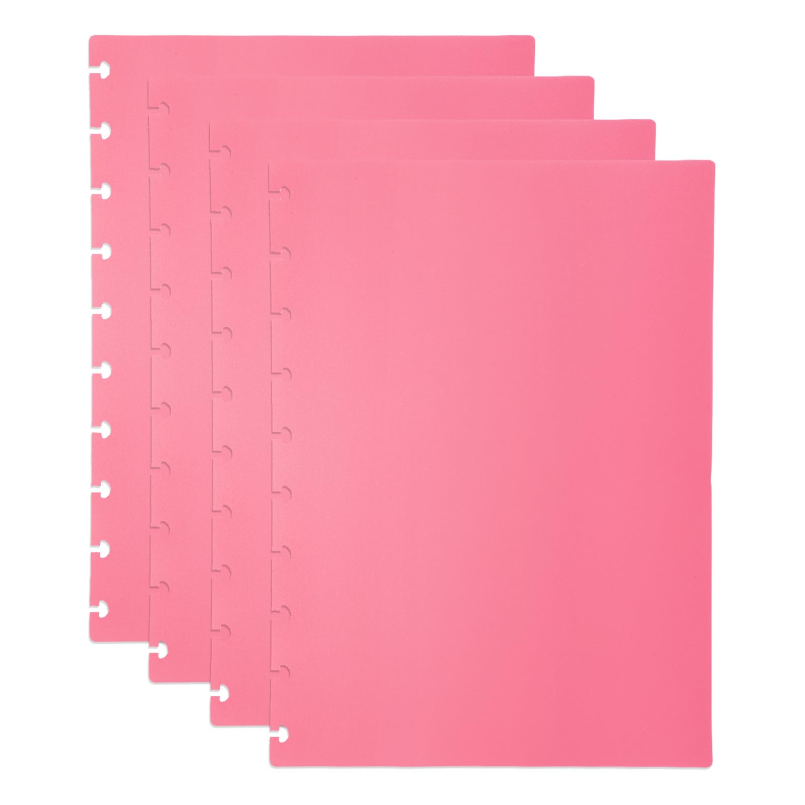 PATIKIL 2 Set Discbound Notebook Cover, 10 x 7.1 B5 Letter Size PP Disc Planner Cover for Notebook Planner Office Product, Pink