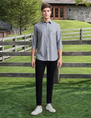Image of U.S. Polo ASSN. Men's Solid Spread Collar Premium Cotton Oxford Tailored Fit Shirt