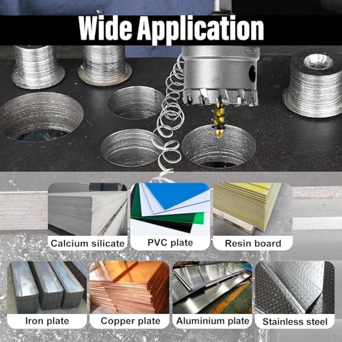 Image of SALI 2-1 /8 inch(54mm) TCT Hole Saw Kit Tungsten Carbide Tipped Hole Saw Drill Bit with Titanium-Plated Pilot Drill bit for Metal, Stainless Steel, Iron, Wood, Plastic 2pcs