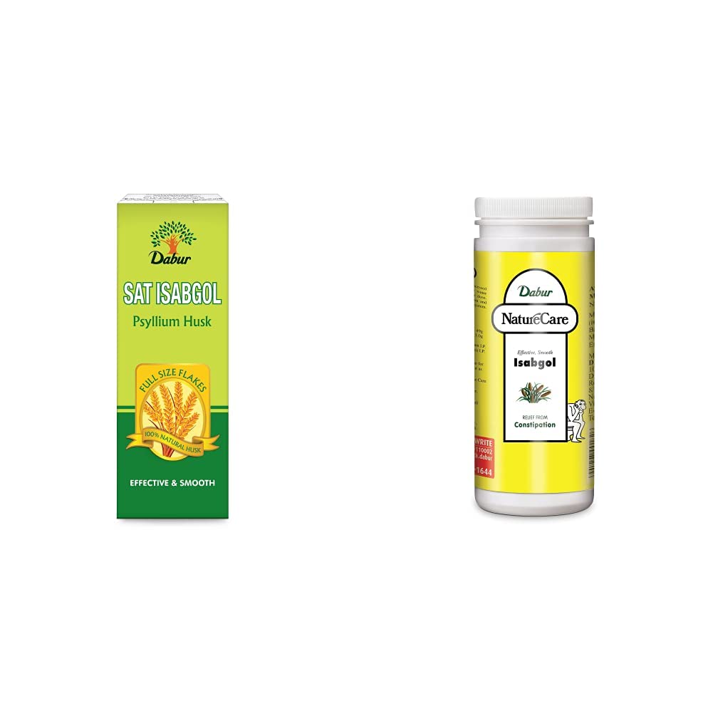 Dabur Sat Isabgol - Effective Relief from Constipation - 200 g & Dabur Nature Care Isabgol - 375 g