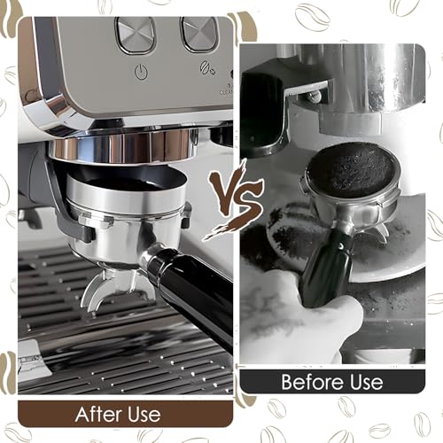 Espresso Dosing Funnel Stainless Steel Coffee Dosing Ring Magnetic Dosing Portafilter Funnel for 51-58.35mm Portafilter(58mm) by Tissting - Image 5