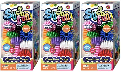 JA-RU Building Blocks Spinning Toy (Pack of 3) Creative Cogs 4910-3s