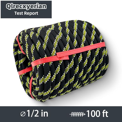 Arborist Rope -1/2 Inch x 100 Ft Black Tree Rope for Adults - for Outdoor Applications Construction Climbing Swing Sailing by Qlrecxyerian - Used condition - Image 5