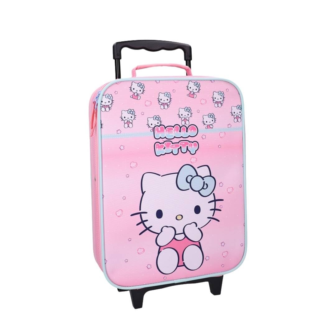 mybagstory - Valigia Hello Kitty – Valigia Trolley Bambino 42 cm – Bagaglio Cabina leggero con ruote – Rosa