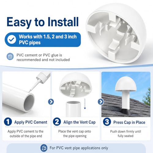 Bouchon d'aération toit PVC champignon ABS renforcé finition haute qualité - 6