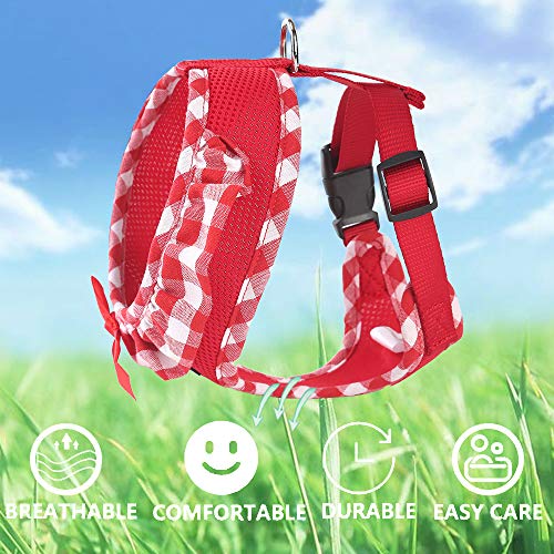 SuperBuddy Hundegeschirr, weiches Netzgewebe, super atmungsaktiv, leicht, für Welpen, Hunde, Spaziergänge im Freien, Rot, Größe L