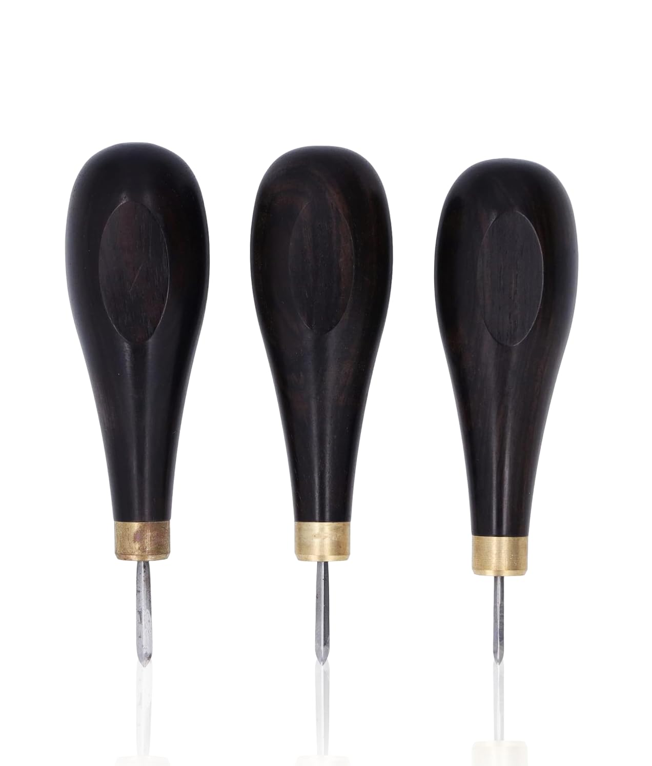 3 pezzi punteruolo da sarto in pelle, punteruolo in legno a forte penetrazione, punteruolo da cucito a forma di zucca, secchio con manico in legno per pelle 3 mm 4 mm 5 mm