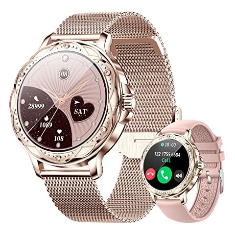 wonlex Smart Watches for Women, Bluetooth 5.2 Sleep Tracker with Heart Rate DIY Background, IP67 Waterproof Health Smartwatches for Android and iPhone Compatible Cover