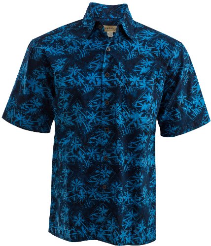 Montego Blue Tropical Hawaiian Batik Shirt