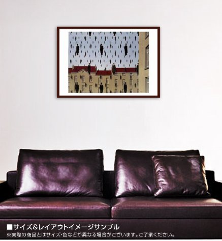 Amazon.co.jp: ポスター ルネ マグリット ゴルコンダ 額装品 ウッド