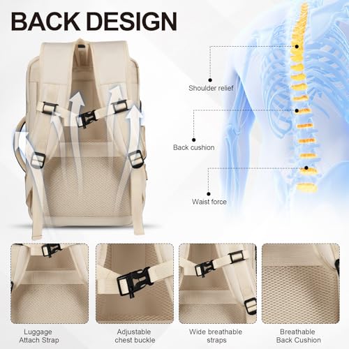 Image of Vacuum Seal Backpack Travel with Pump, Expandable Vacuum Backpack with Air Compression System, Airback Vacpack TSA Lock Water Resistant Carry-On Luggage (White)