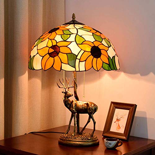 Lampe de table style vintage tournesol, le cadeau décoratif idéal en verre