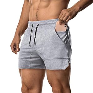 EVERWORTH Men’s Solid Gym Workout Shorts Bodybuilding Running Fitted Training Jogging Short Pants with Zipper Pocket 3 Colors