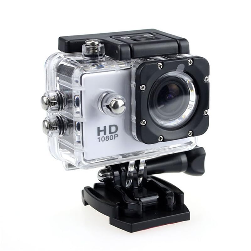 Cámara de acción 1080P HD 2.0 Pulgadas, cámara subacuática, cámara Deportiva Impermeable de 3 MP con Kits de Accesorios, para natación, Buceo, Bicicleta, Motocicleta, etc. (Blanco)