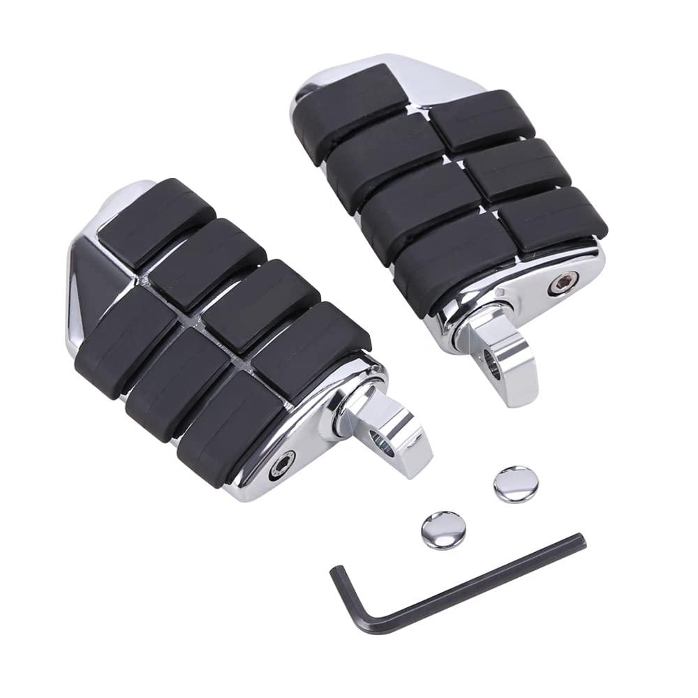 Motorcycle Footpegs Highway Pegs For Harley Glowing 10mm Foot rest Male Mount Chrome Compatible With Softail Sportster Dyna Touring Electra Street Glide Road King, For Yamaha Suzuki Kawasaki