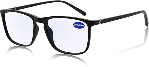 MARE AZZURO Lentes de lectura con bloqueo de luz azul +1.25 para hombre, diseño flexible 1.0 1.25 1.5 1.75 2.0 2.25 2.5 2.75 3.0 3.5 4.0 5.0 6.0