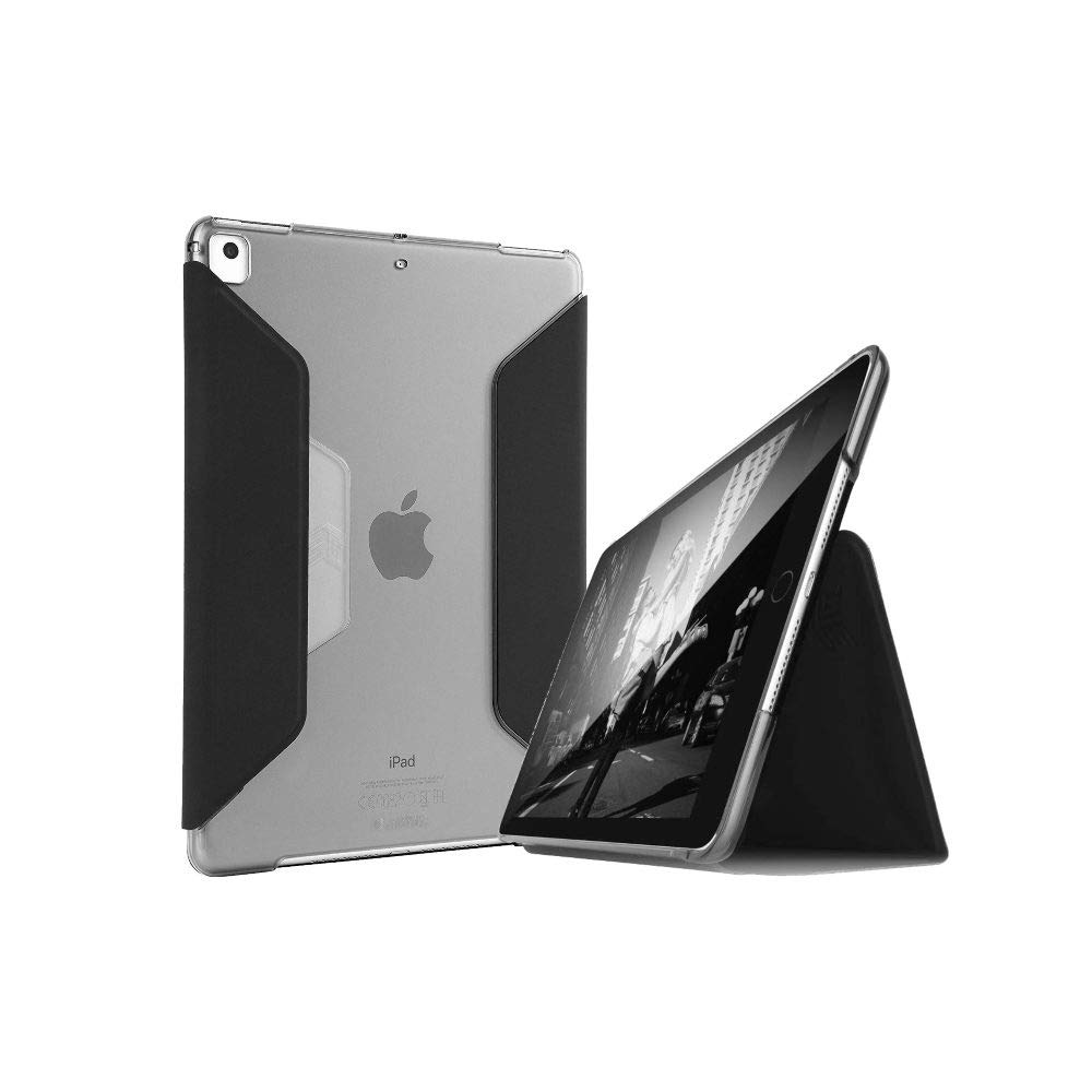 STM STUDIO For Apple iPad 5th gen/6th gen / iPad Pro 9.7″ / iPad Air 1-2 - Ultra Slim Lightweight iPad Case Cover, Auto Wake/Sleep Feature, Transparent Back - Black/Smoke