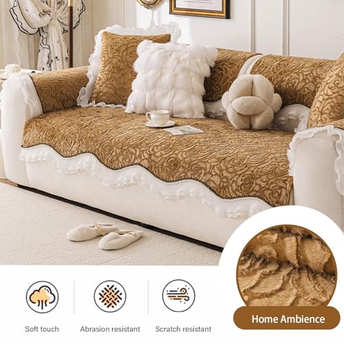 Housse canapé velours douce et infroissable pour causeuse grise - 5