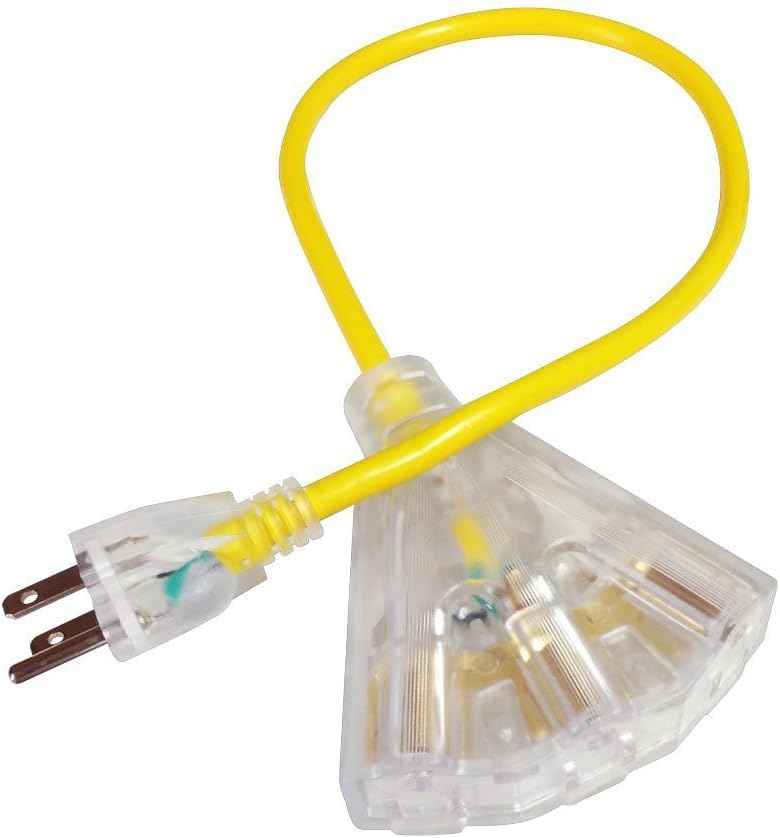 Multi Outlet Extension Cord by Outside Central Heavy Duty 12 AWG for Outdoor or Indoor Use!