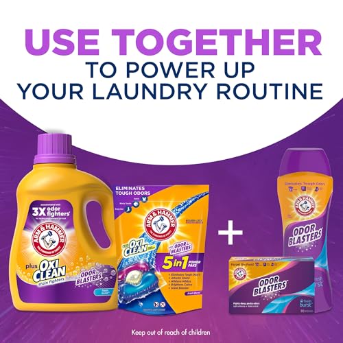 Arm & Hammer 128 Loads Plus OxiClean Odor Blasters Liquid Detergent, Fresh Burst, 166.5 Fl oz - 6