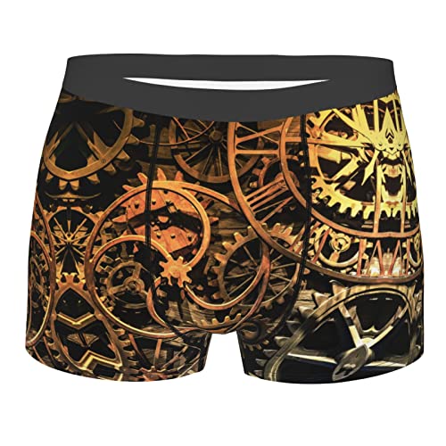 Men's Underwear Cool Steampunk Gears Casual Stretch Boxer Briefs