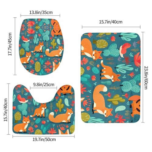 Tapis de salle de bain renard pour une déco tropicale douce