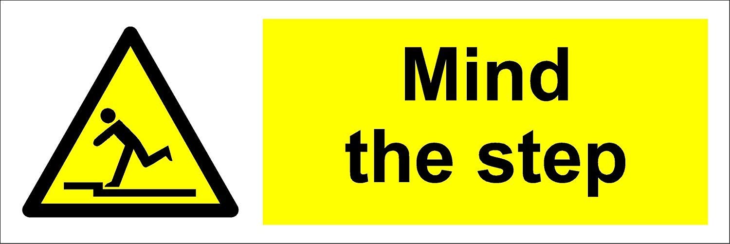 Caution Mind Your Step Sign Watch Stock Vector (Royalty Free - View #2