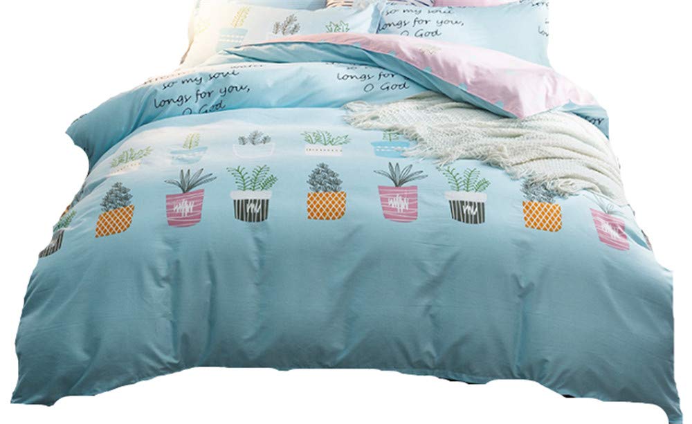 Linge de lit en coton confortable : parure 4 pièces respirante, literie chaude et douce