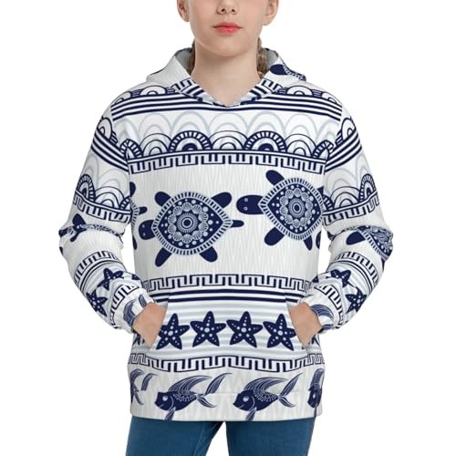 Sea Underwater Turtles Kid Hoodies Boys Sweatshirts Girls Pullover with Pocket