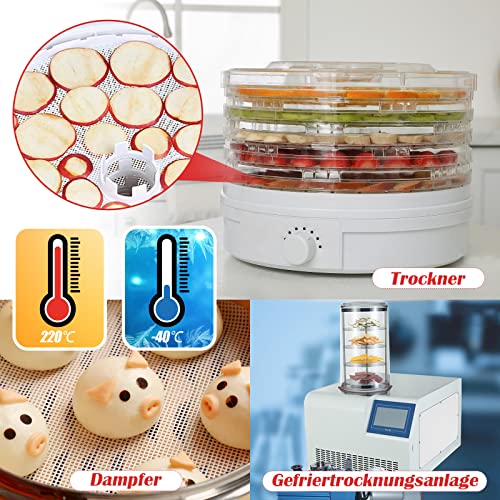 Yuffqopc 8 Stück Dörrfolie Runde Silikon Dauerbackfolie Dehydrator Blätter Dörrgitter Dörrmatten Für Dörrautomat – Bild 6