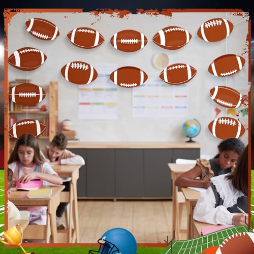 Image of Taobary 24 Pcs 7.09'' Football Cutouts Bulletin Board Decorations 6 Design