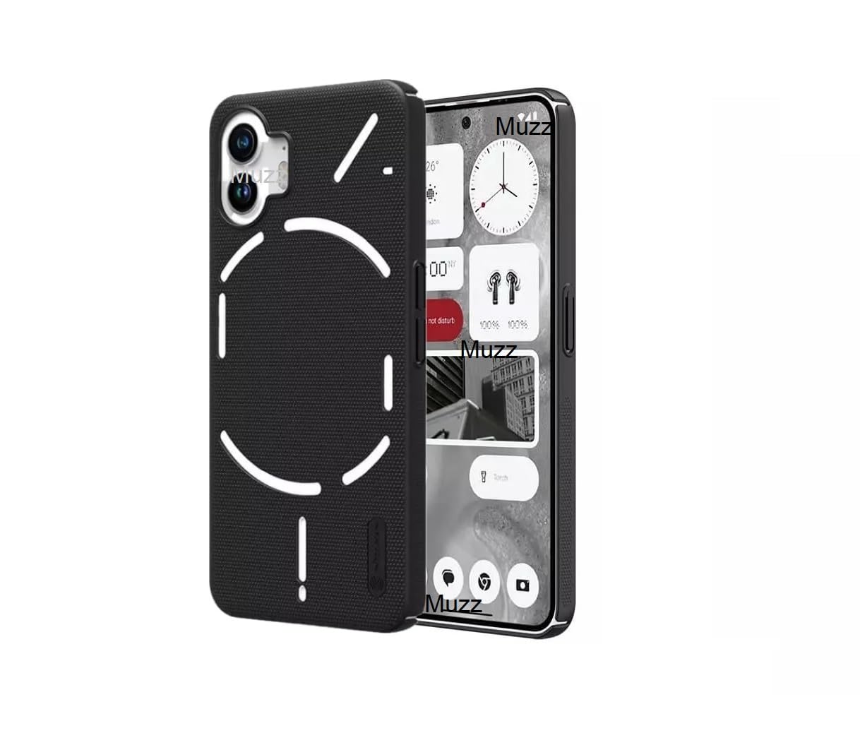 MuzzNothing Phone 2 Case Cover,Super Frosted Shield Pro Matte All-Round Protection Anti-scratch Slim Luxury PC Hard Protection Back Cover for Nothing Phone 2 (Black)